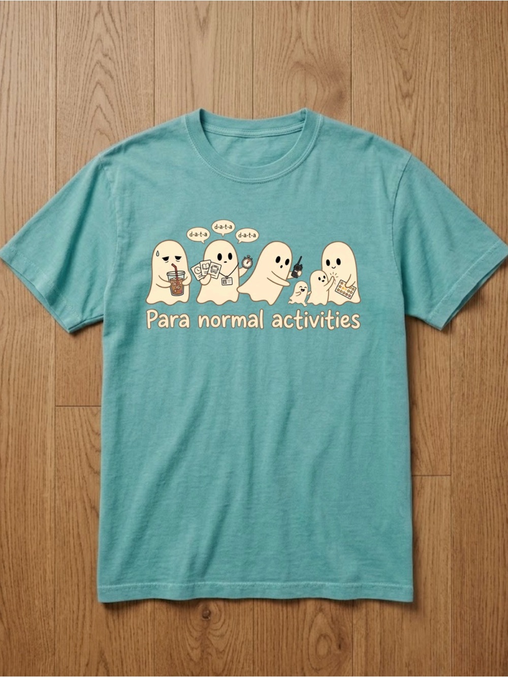 Para Normal Activities Office Ghosts Teal Spooky Humor Comfort Colors Tee